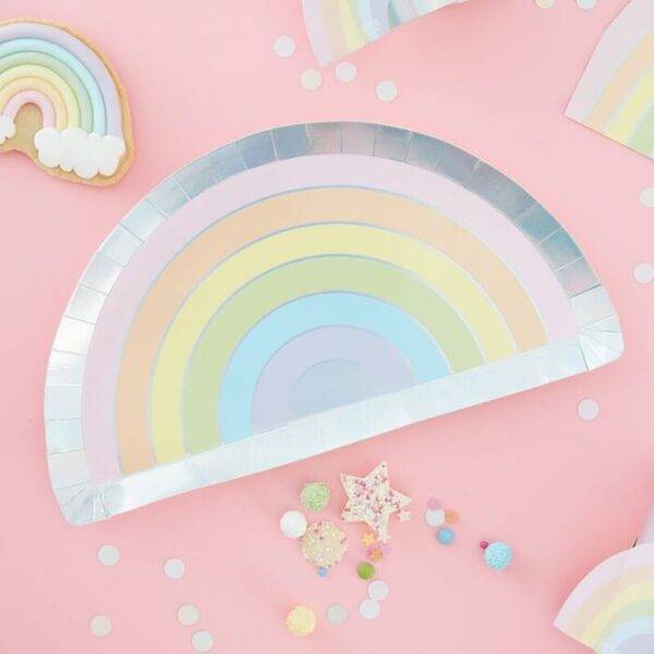 ps 557 pastel rainbow shaped plate – Pimm Parties