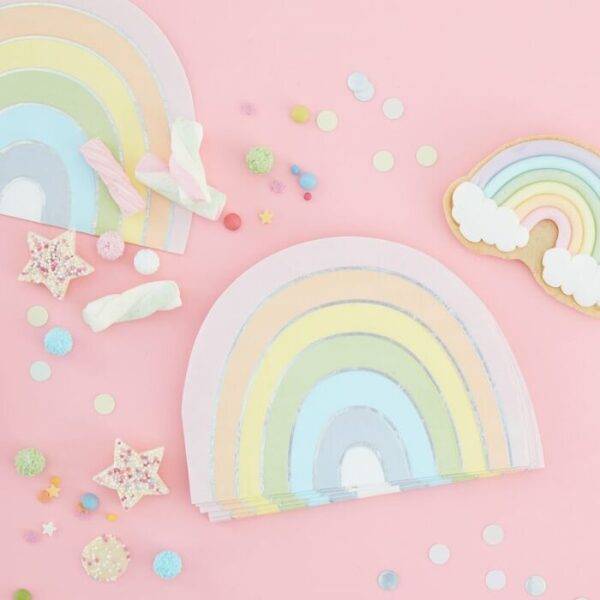 ps 558 pastel rainbow shaped napkin – Pimm Parties