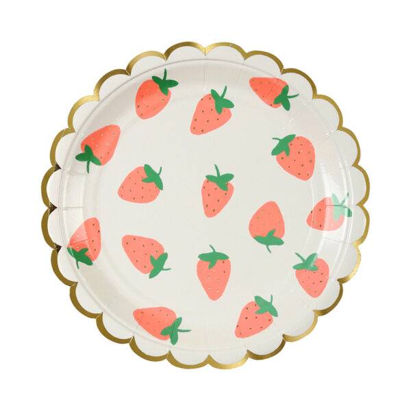 Strawberry Pattern Plates Small Meri Meri – Pimm Parties