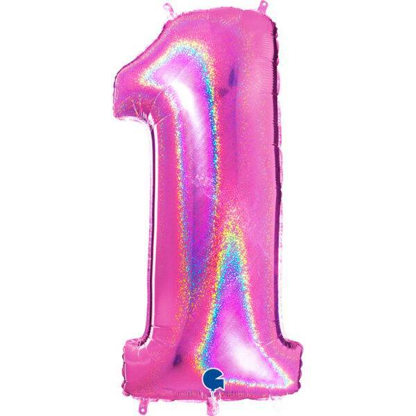 611GHF Number 1 Glitter Holographic – Pimm Parties