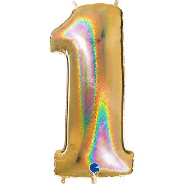 721GHG5 Number 1 Glitter Holographic Gold 5 – Pimm Parties