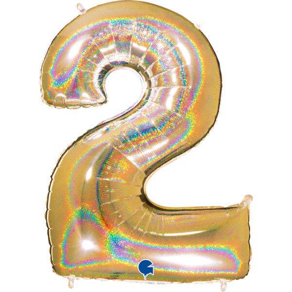 722GHG5 Number 2 Glitter Holographic Gold 5 – Pimm Parties
