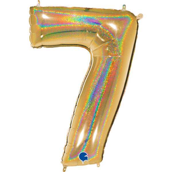 727GHG5 Number 7 Glitter Holographic Gold 5 – Pimm Parties