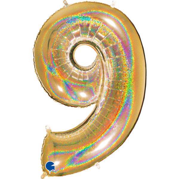 729GHG5 Number 9 Glitter Holographic Gold 5 – Pimm Parties
