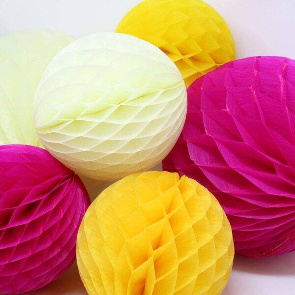 tissue paper honeycomb ball 8inch fuchsia 16 – Pimm Parties