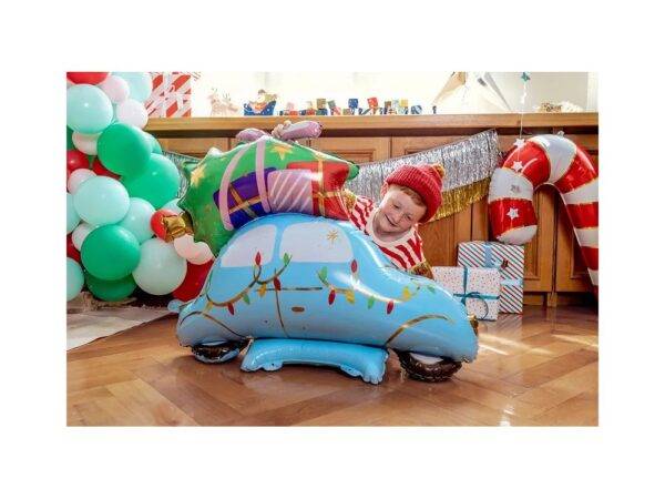 foil balloon partydeco christmas car 90 x 72 cm – Pimm Parties